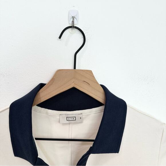 AYR The Scout Dress in Seashell Collared NEW Cream Navy Preppy size XS - Picture 6 of 10